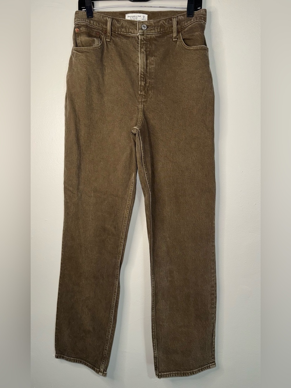 Abercrombie & Fitch Olive Brown High-Rise Corduroy Jeans